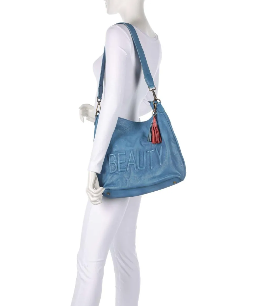 Paoliweg 2 Schultertasche genarbtes Rindsleder blau