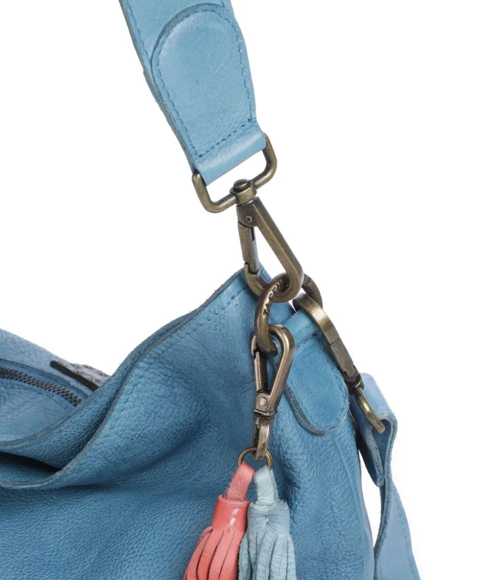 Paoliweg 2 Schultertasche genarbtes Rindsleder blau