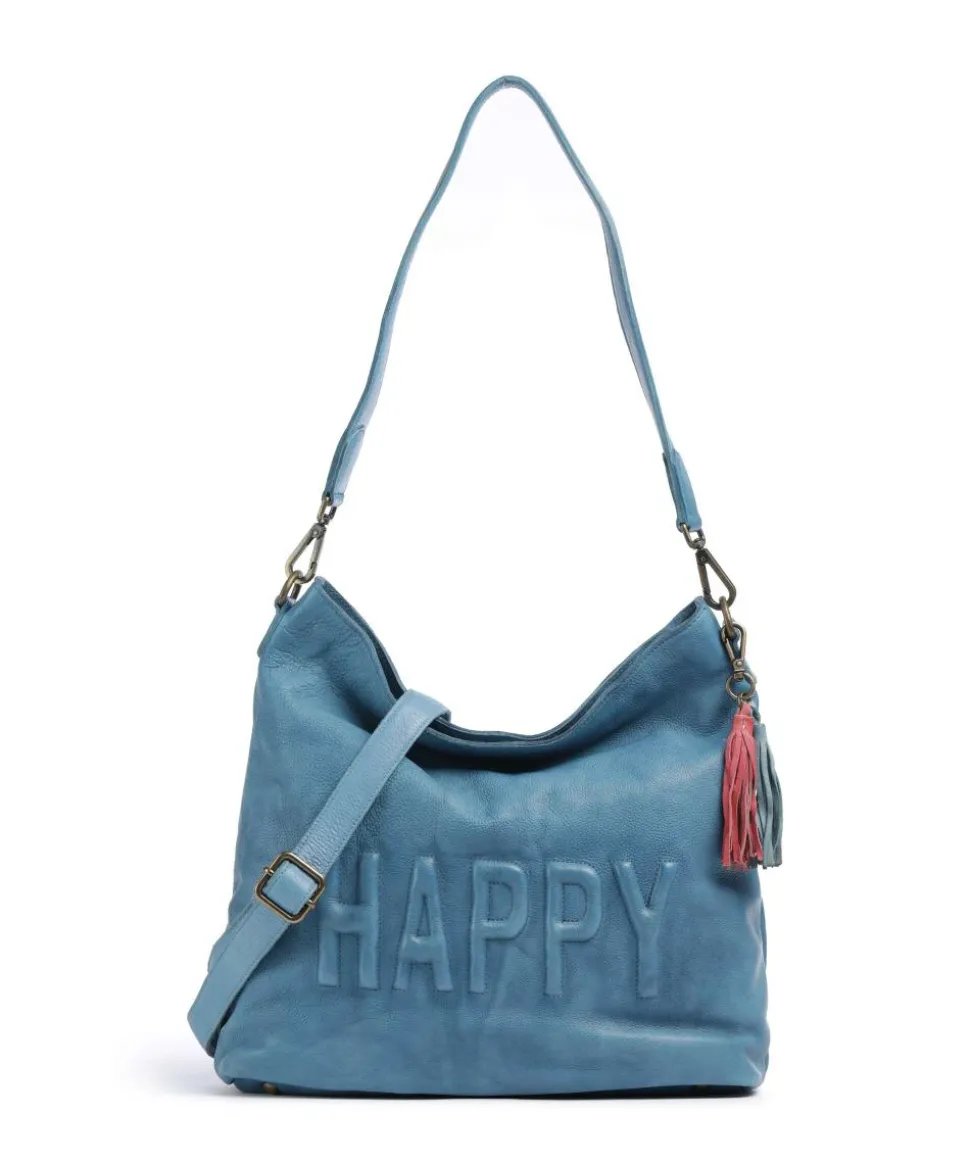 Paoliweg 2 Schultertasche genarbtes Leder blau