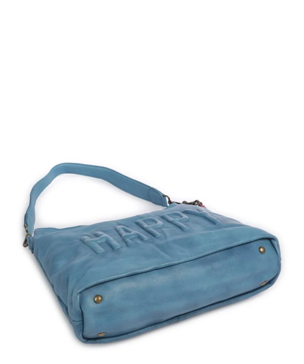 Paoliweg 2 Schultertasche genarbtes Leder blau
