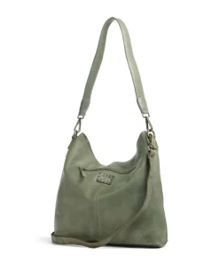 Paoliweg 2 Schultertasche genarbtes Leder grün