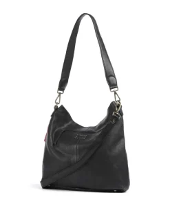 Paoliweg 2 Schultertasche genarbtes Leder schwarz