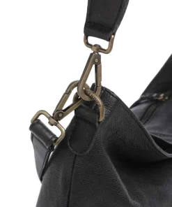 Paoliweg 2 Schultertasche genarbtes Leder schwarz