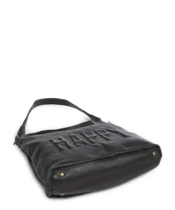 Paoliweg 2 Schultertasche genarbtes Leder schwarz