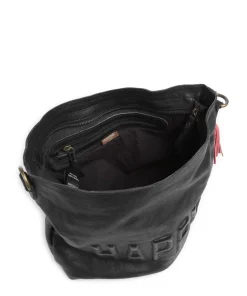 Paoliweg 2 Schultertasche genarbtes Leder schwarz