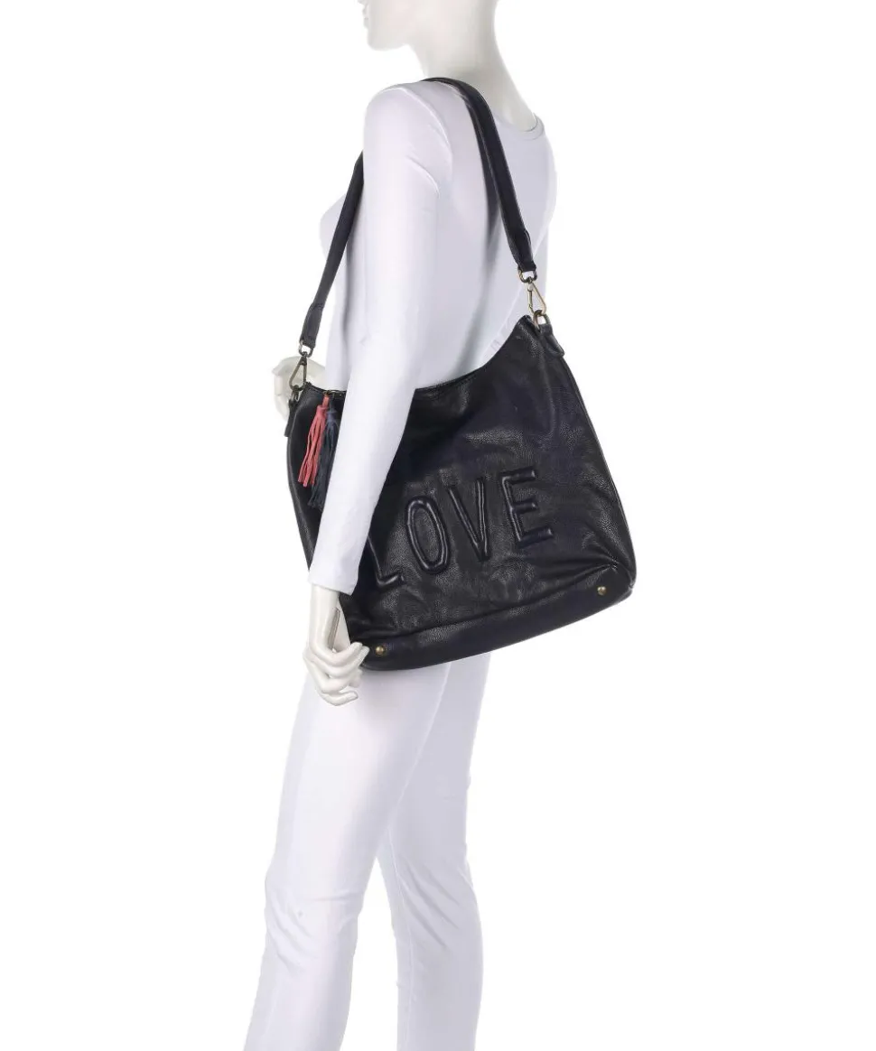 Paoliweg 2 Schultertasche genarbtes Rindsleder navy