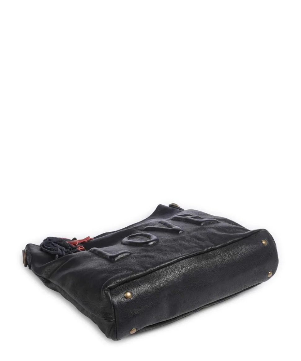 Paoliweg 2 Schultertasche genarbtes Rindsleder navy