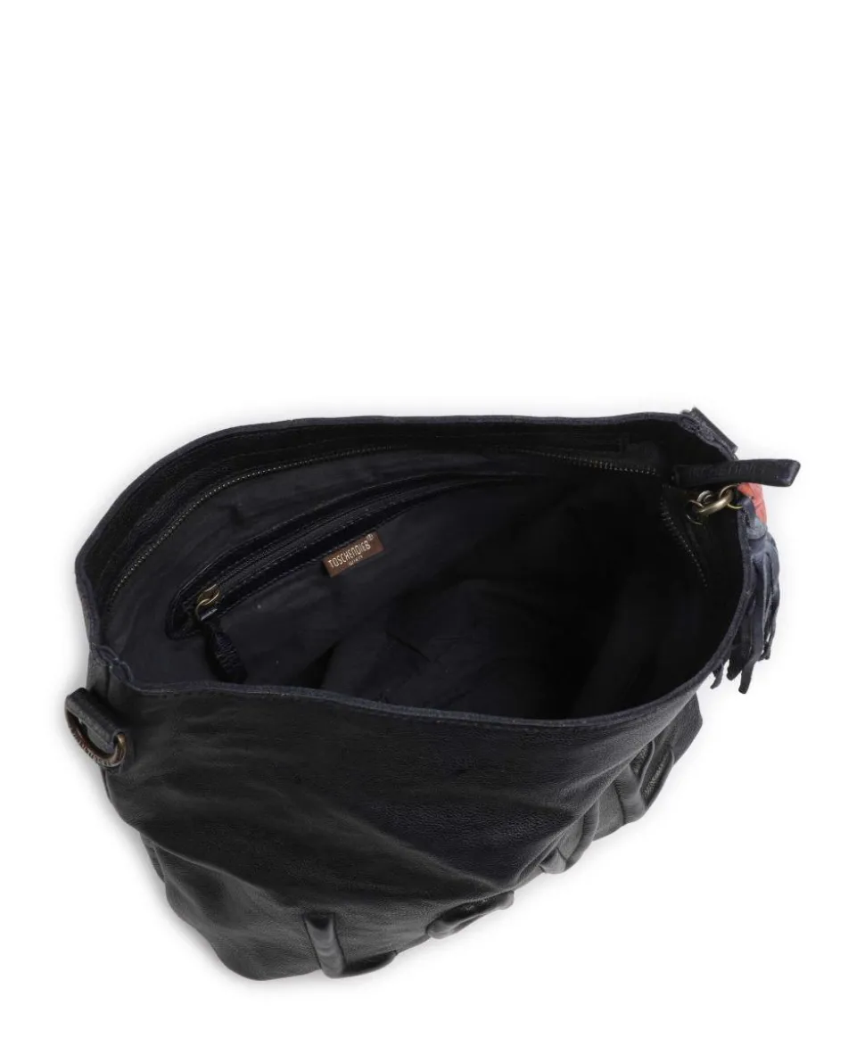 Paoliweg 2 Schultertasche genarbtes Rindsleder navy