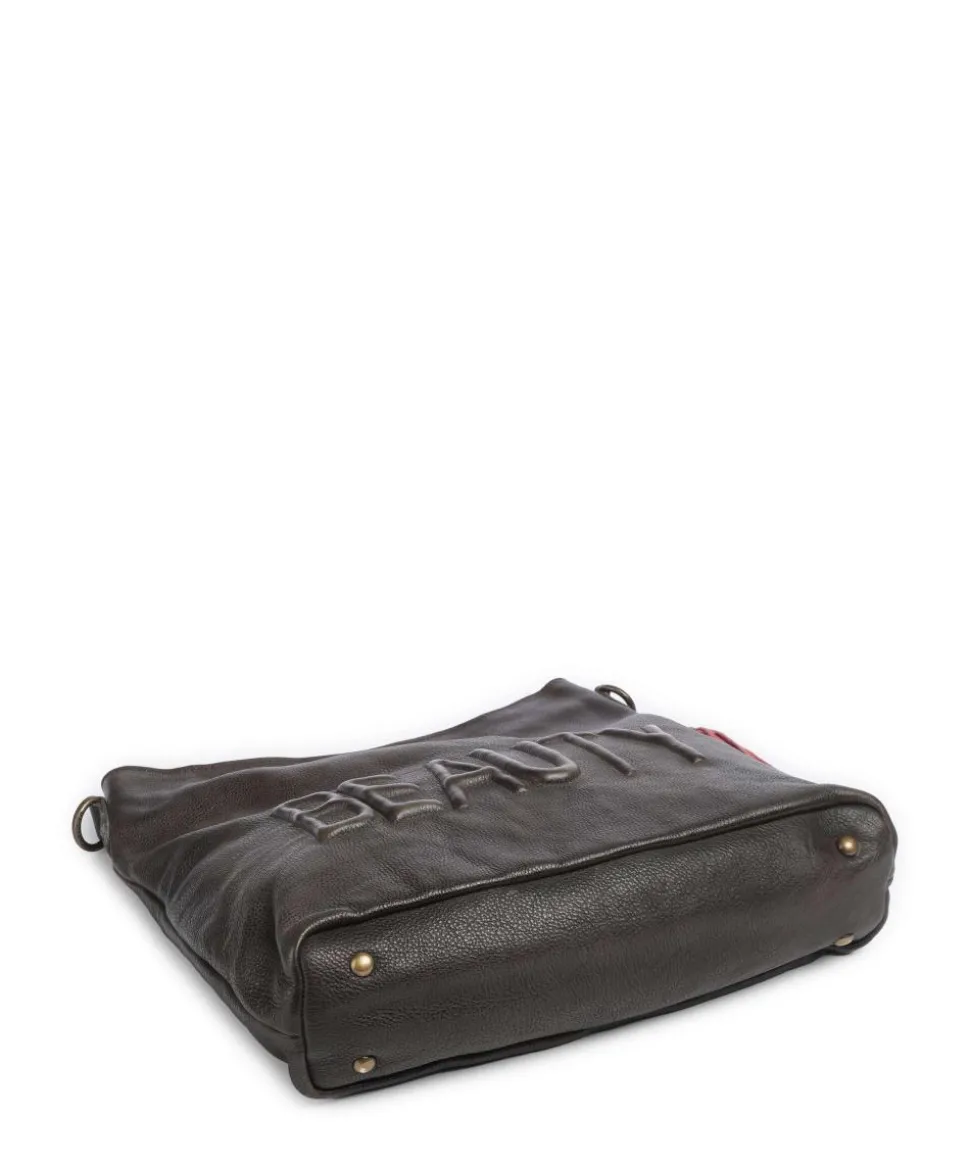 Paoliweg 2 Schultertasche genarbtes Rindsleder dunkelgrün