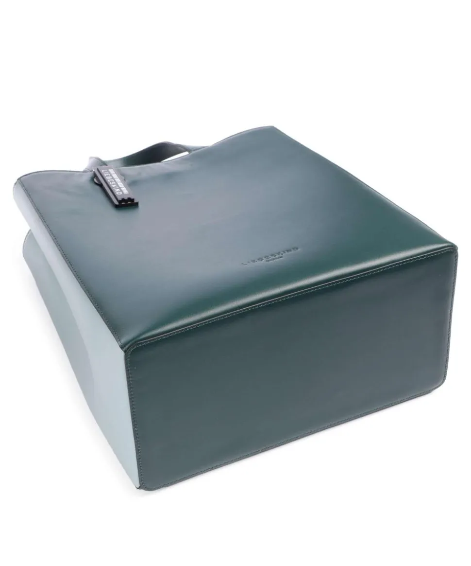 Paper Bag Carter M Handtasche glattes Leder dunkelgrün