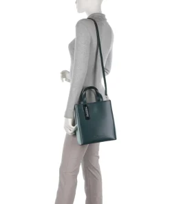 Paper Bag Carter S Handtasche glattes Leder dunkelgrün
