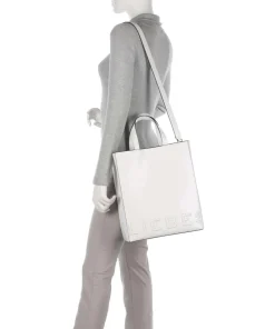 Paper Bag Logo Carter M Handtasche fein genarbtes Leder weiß