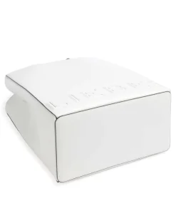 Paper Bag Logo Carter M Handtasche fein genarbtes Leder weiß