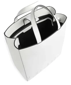 Paper Bag Logo Carter M Handtasche fein genarbtes Leder weiß