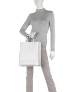 Paper Bag Logo Carter M Handtasche glattes Leder weiß