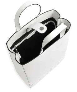 Paper Bag Logo Carter M Handtasche glattes Leder weiß