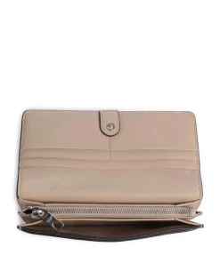 Paris 4 Slam Small Pebble Geldbörse genarbtes Leder taupe