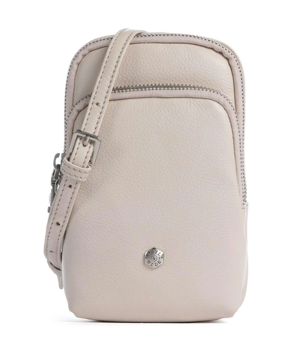 Paris Handytasche genarbtes Rindsleder beige