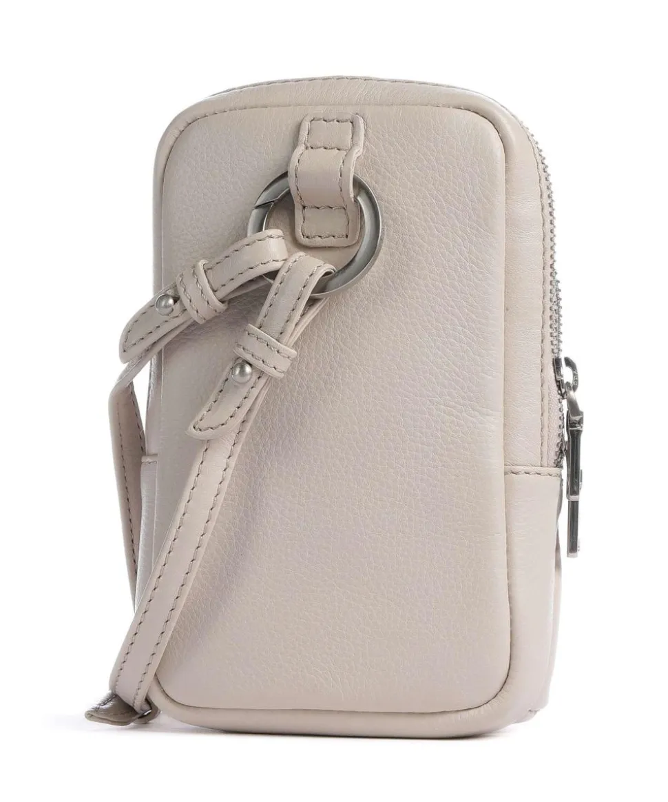 Paris Handytasche genarbtes Rindsleder beige