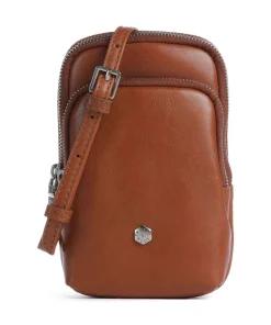 Paris Handytasche genarbtes Rindsleder braun