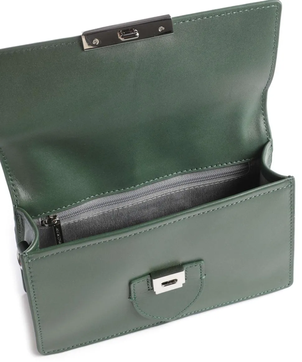 Paris Ily Umhängetasche fein genarbtes Rindsleder dunkelgrün