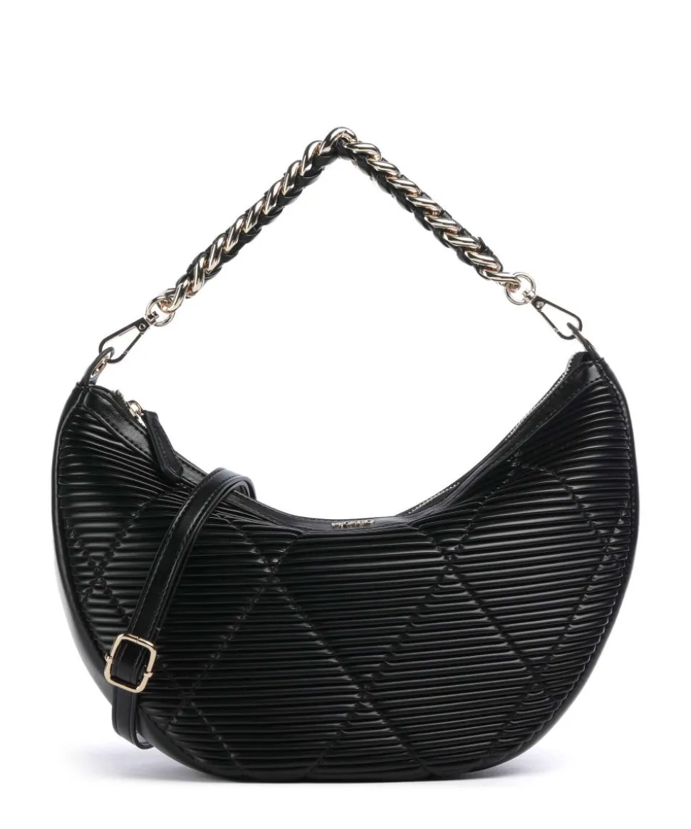 Paris Schultertasche Lederimitat schwarz