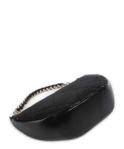 Paris Schultertasche Lederimitat schwarz