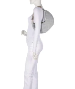 Paris Schultertasche Lederimitat hellgrau