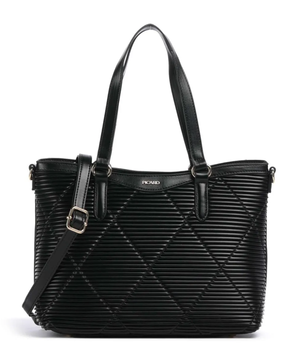 Paris Shopper Lederimitat schwarz