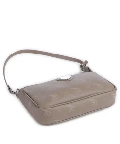 Pecarus Missy Schultertasche genarbtes Kalbsleder taupe