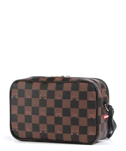 Peeking Character Check Kulturbeutel schwarz/braun 26 cm