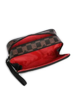 Peeking Character Check Kulturbeutel schwarz/braun 26 cm