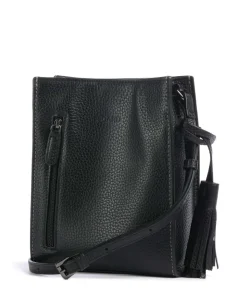 Peephole Umhängetasche genarbtes Rindsleder schwarz