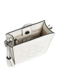 Peephole Umhängetasche genarbtes Rindsleder weiß