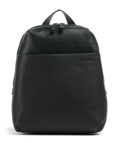 Philocalists Charm Rucksack genarbtes Leder schwarz