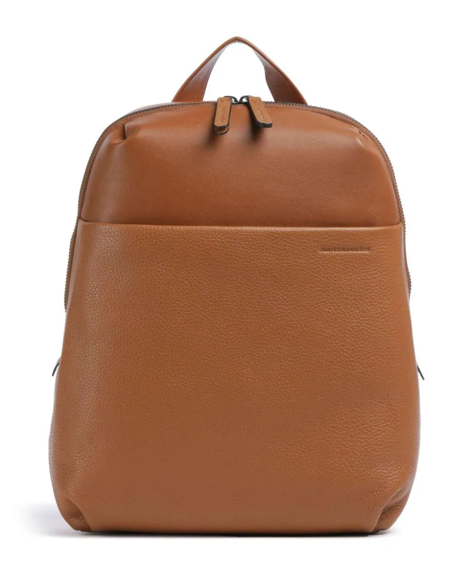 Philocalists Charm Rucksack genarbtes Leder braun