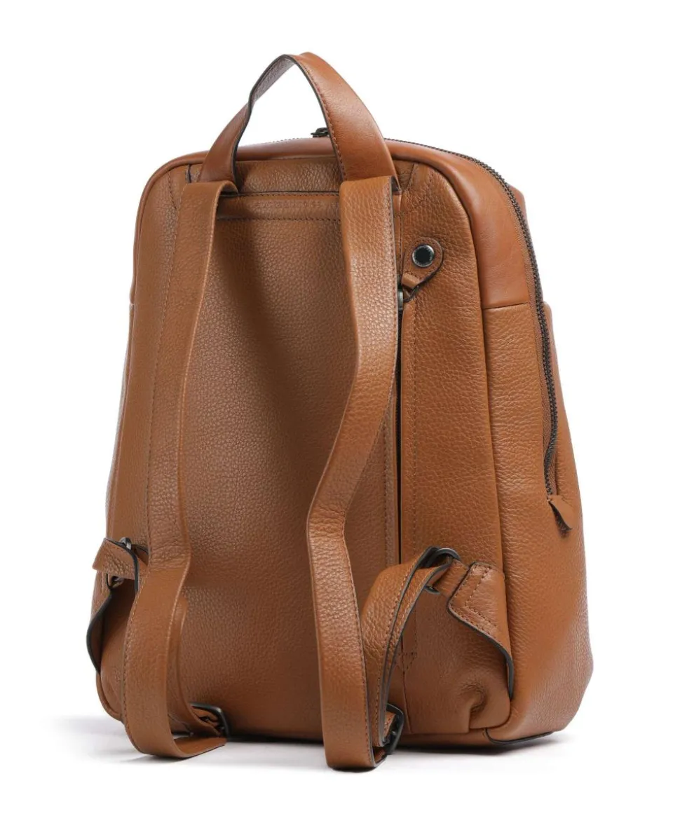 Philocalists Charm Rucksack genarbtes Leder braun