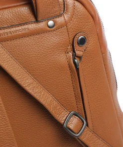 Philocalists Charm Rucksack genarbtes Leder braun