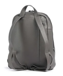 Philocalists Charm Rucksack genarbtes Leder grau
