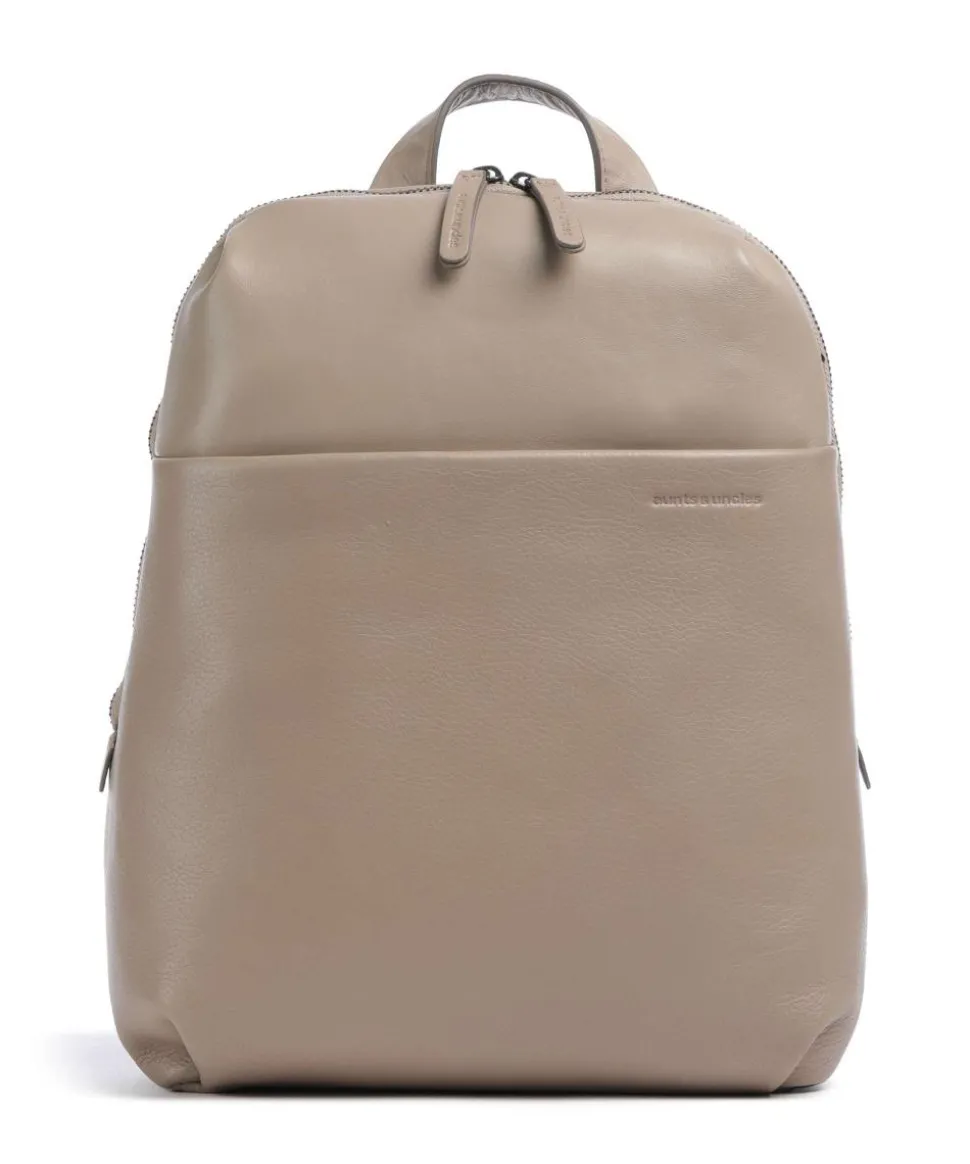 Philocalists Charm Rucksack genarbtes Leder beige