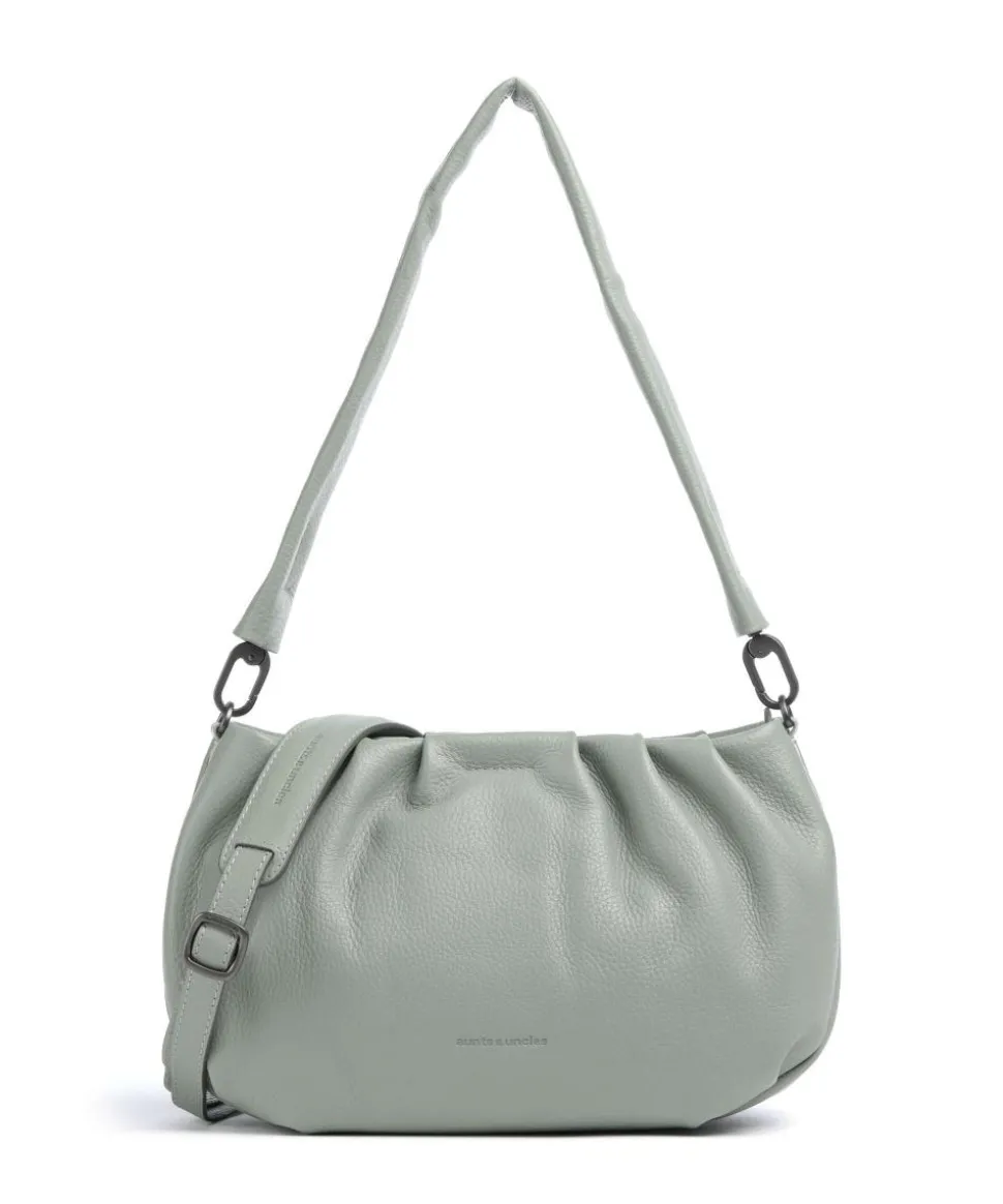 Philocalists Pearl Schultertasche genarbtes Leder grünblau