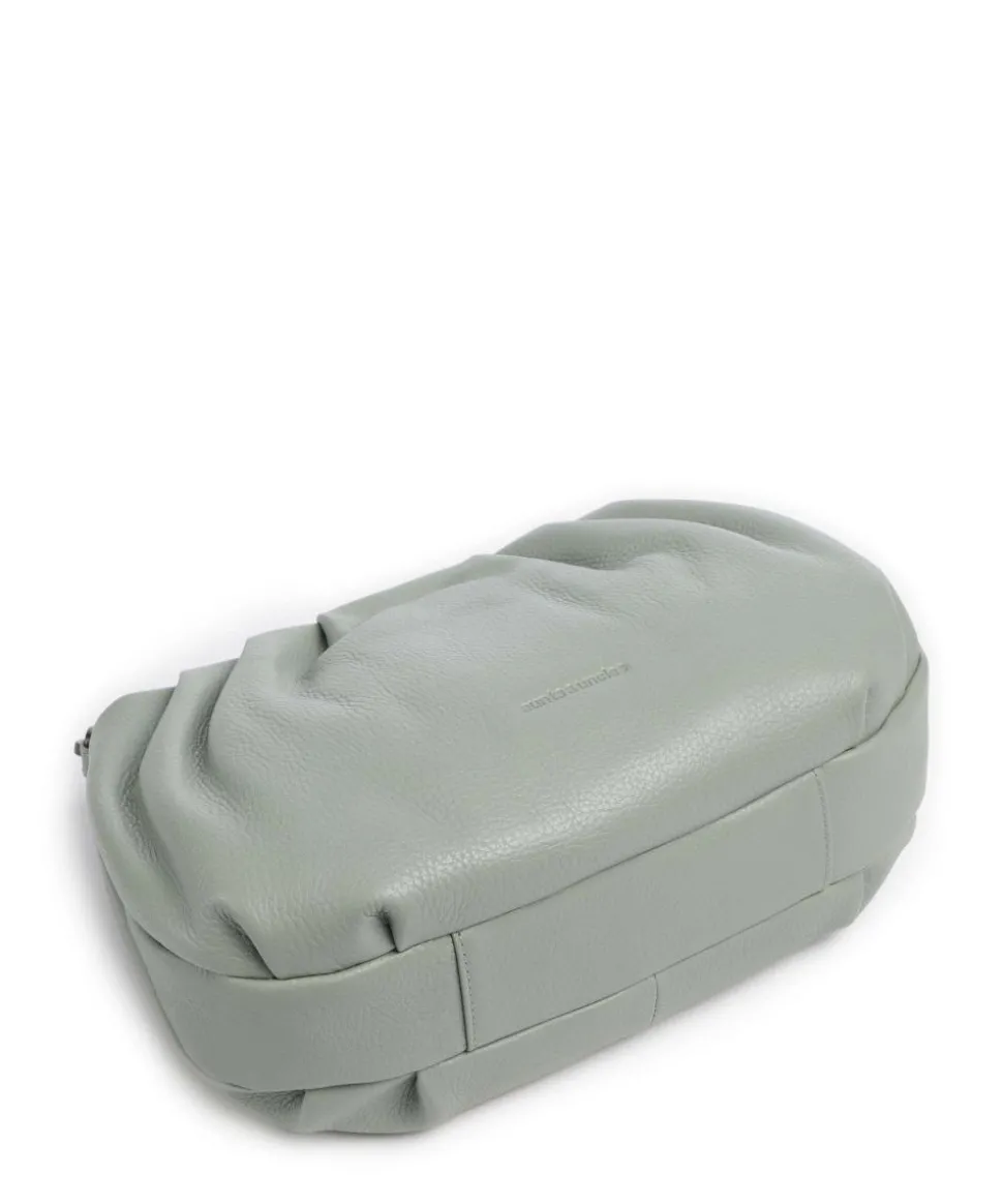 Philocalists Pearl Schultertasche genarbtes Leder grünblau