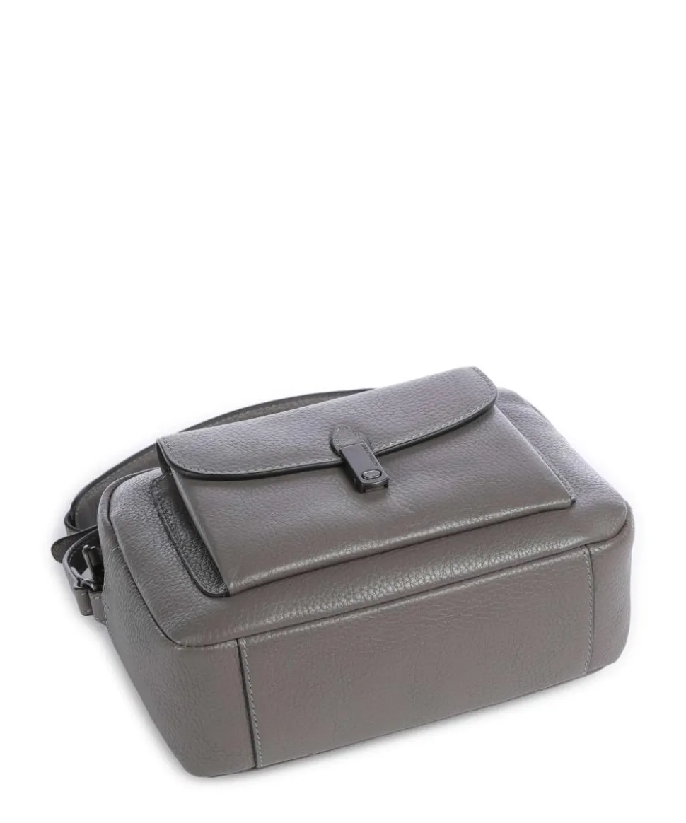 Philocalists Posh Umhängetasche genarbtes Leder dunkelgrau