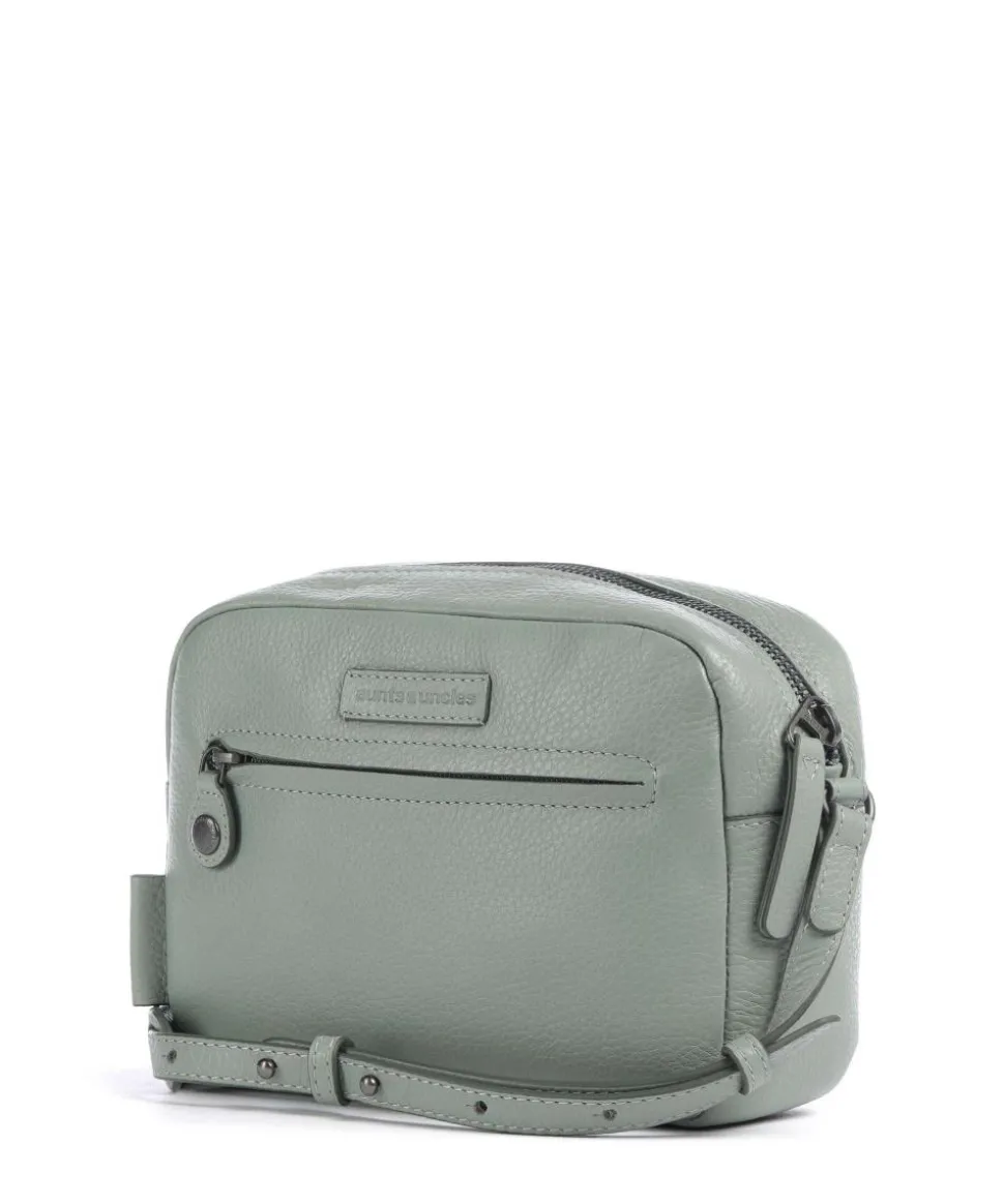 Philocalists Posh Umhängetasche genarbtes Leder graugrün