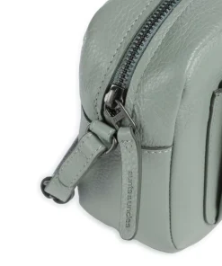 Philocalists Posh Umhängetasche genarbtes Leder graugrün