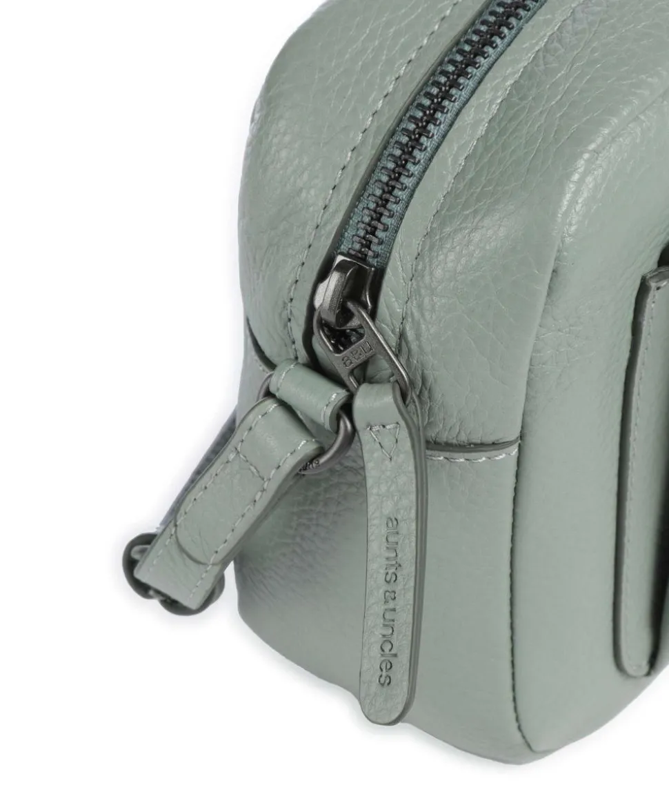 Philocalists Posh Umhängetasche genarbtes Leder graugrün