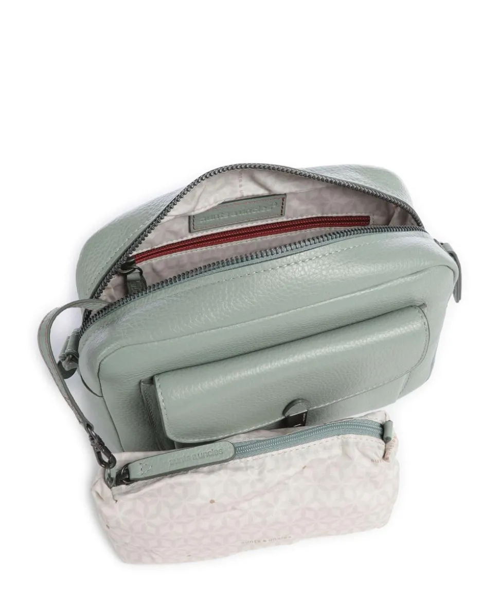 Philocalists Posh Umhängetasche genarbtes Leder graugrün