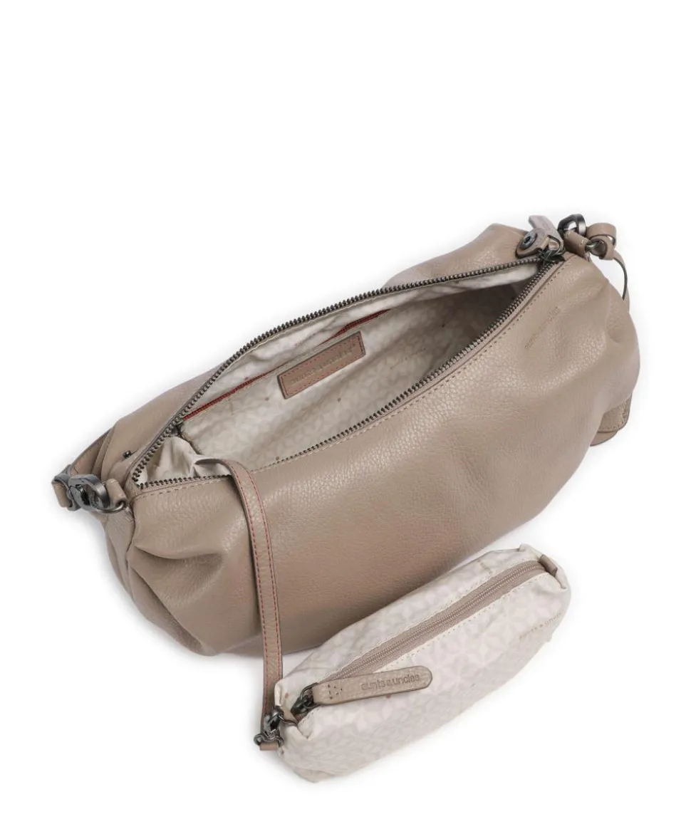 Philocalists Sparkle Beuteltasche genarbtes Leder beige