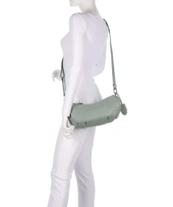 Philocalists Sparkle Beuteltasche genarbtes Leder graugrün