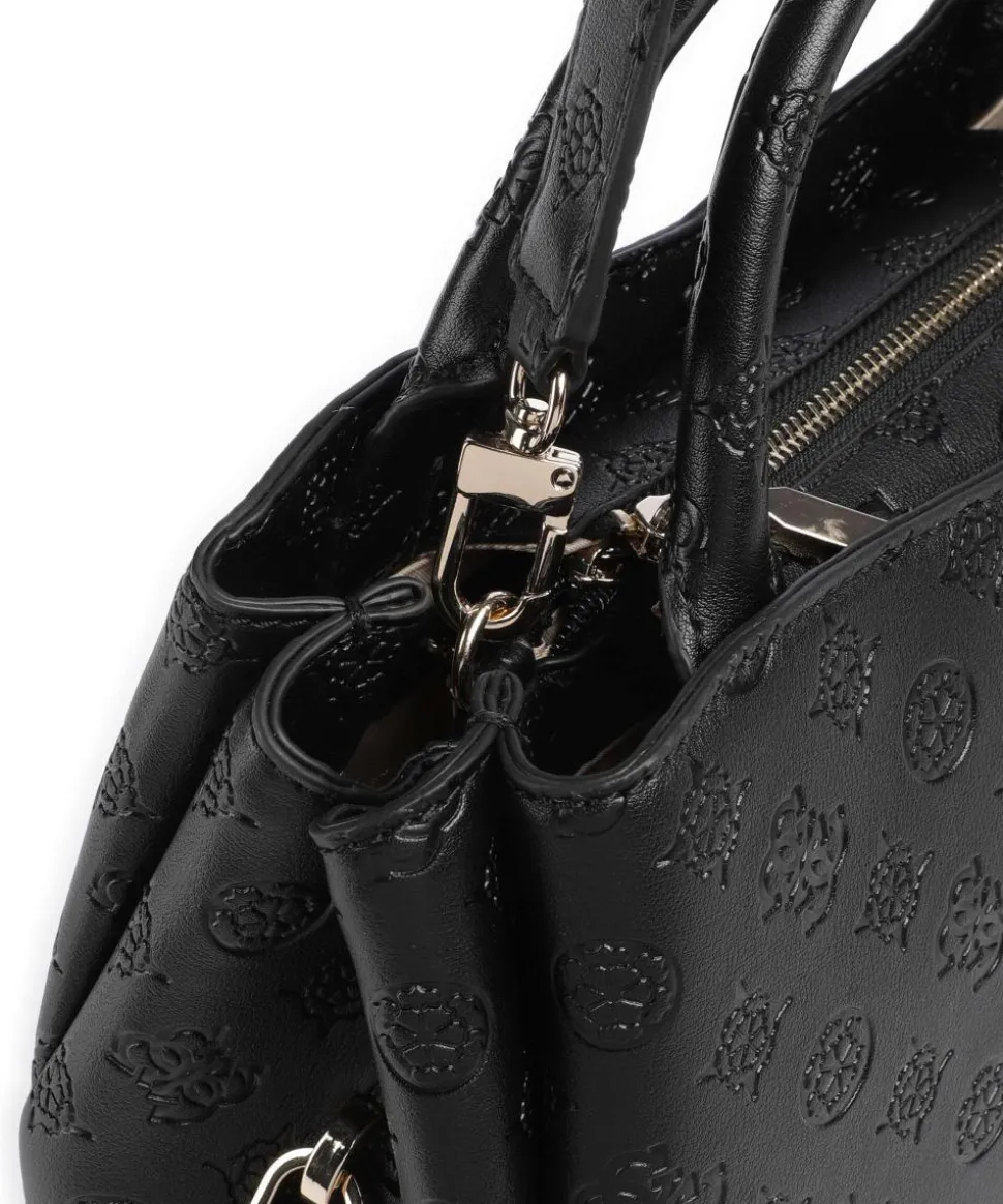 Phoebe Peony Debossed Handtasche Lederimitat schwarz